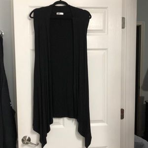 Knit black long vest